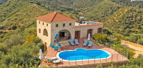 Ferienhaus Kreta Stalos 33587 mit Meerblick und beheizbarem Pool für 6 Personen. An- und Abreisetag Dienstag.