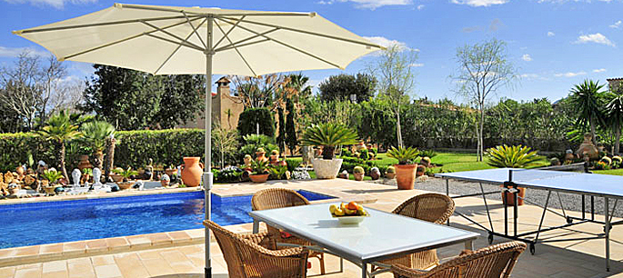 Ferienhaus Mallorca MA3410 - Gartentisch am Pool
