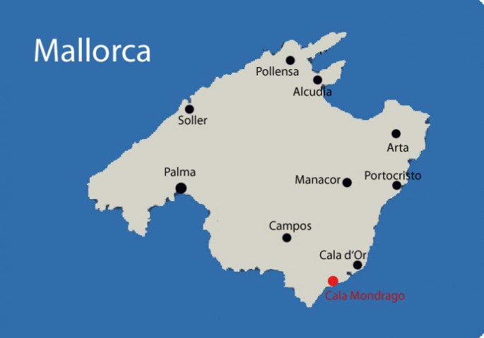 Cala Mondrago auf Mallorca Karte