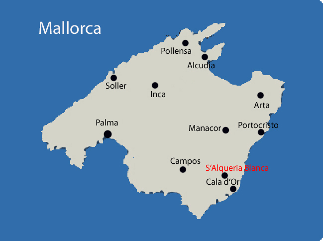 S'Alqueria Blanca auf der Mallorca Karte
