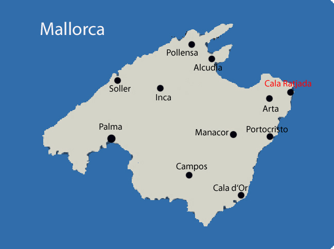 Mallorca Karte mit Cala Ratjada