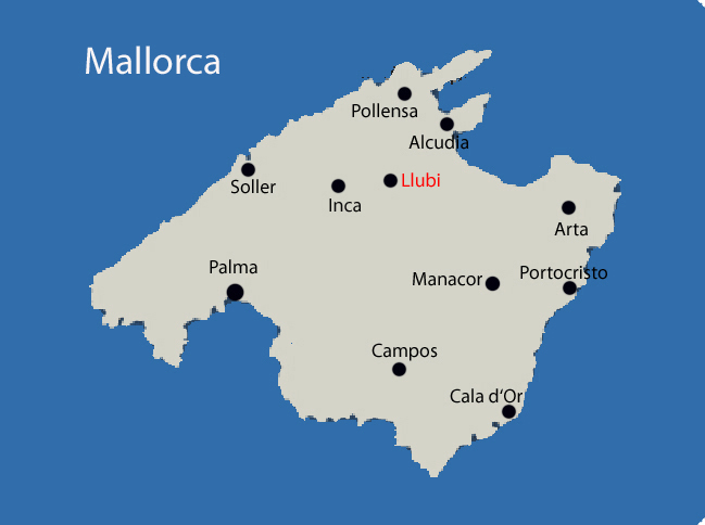 Mallorca Karte mit Llubi