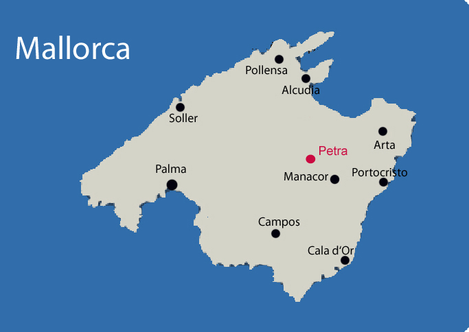 Petra auf Mallorca Karte