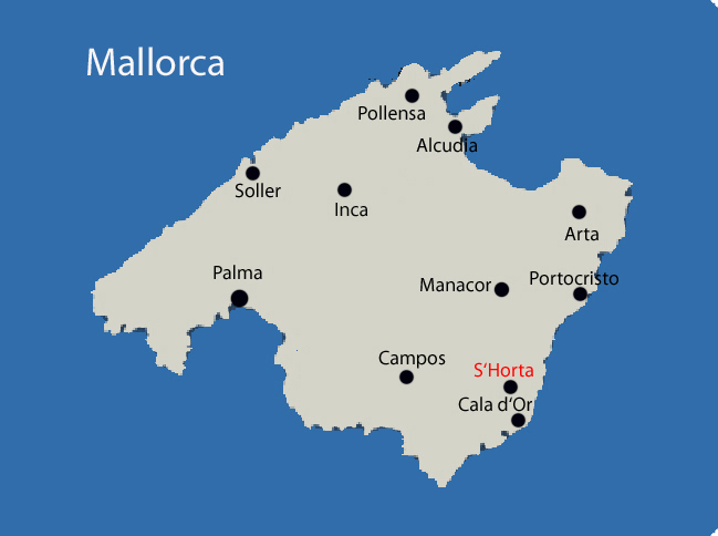 Mallorca Karte mit S'Horta