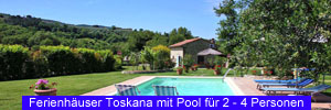 Ferienhäuser Toskana mit Pool für 2 bis 4 Personen