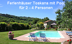 Ferienhäuser Toskana mit Pool für 2 - 4 Personen