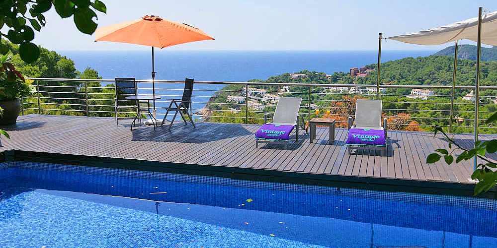 Ferienhaus Costa Brava für 6 Personen CBV3163 Meerblick vom Poolbereich