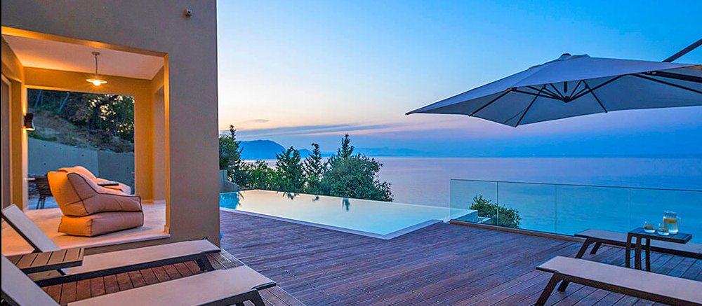 Luxus Ferienhaus Korfu mit Pool und Meerblick für 8 Personen