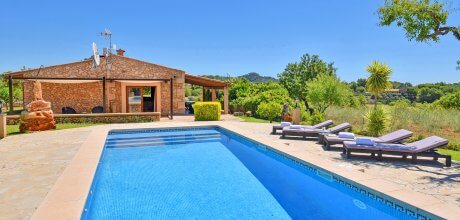 Mallorca Südostküste: Komfort Ferienhaus S’Horta 2300 mit Pool und Panoramablick, Wohnfläche 70qm, Grundstück 7000qm. Wechseltag flexibel auf Anfrage – Mindestmietzeit 1 Woche.